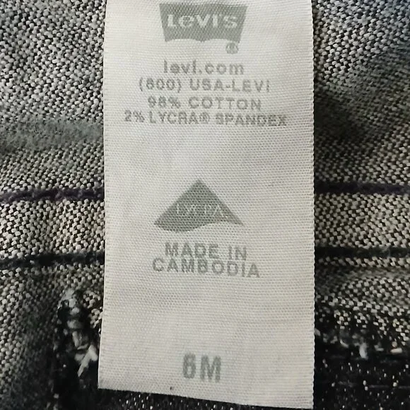 Levis 542 Vintage Jeans 6 Low Rise Flare Washed Black Denim Stretch '06 - Picture 8 of 9